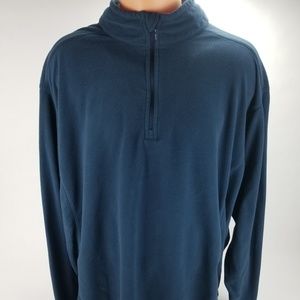 Columbia Quarter Zip Blue Fleece Pullover Mens 3X